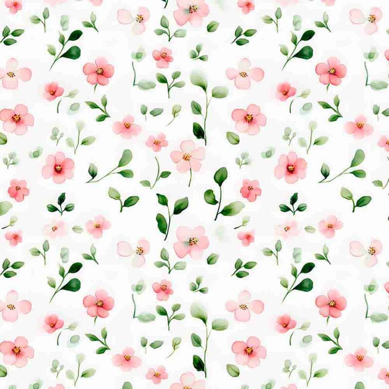 AG25 - TRICOLINE COLEÇÃO GIARDINO FLORAL PEQUENO BRANCO - 100% ALGODÃO - 00964/001
