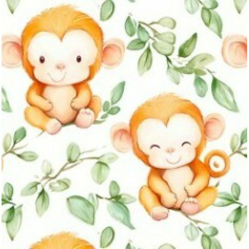 OT25 - TRICOL. COLEÇÃO SELVA - MACACO - 100% ALGODÃO 01067/001