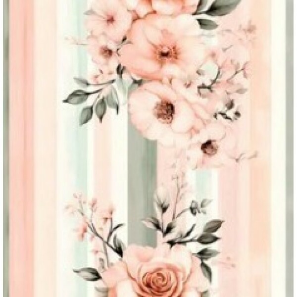 OT25 - TRICOL. COLEÇÃO SPRING BLUSH - FLORES COM LISTRAS - 100% ALGODÃO 01937/001