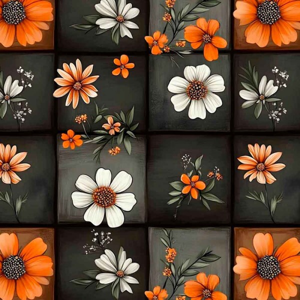 ST25 -TRICOL. COLEÇÃO AMBER WINGS - FLORAL PATCH - 100% ALGODÃO 01944/001