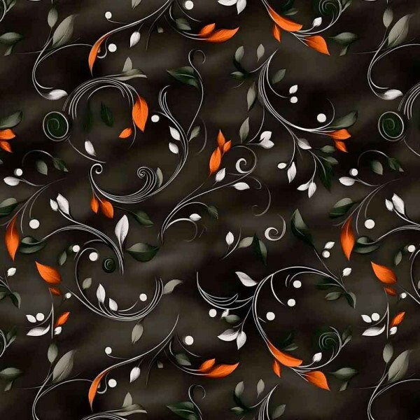 ST25 -TRICOL. COLEÇÃO AMBER WINGS - RAMOS FUNDO ESCURO - 100% ALGODÃO 01947/001