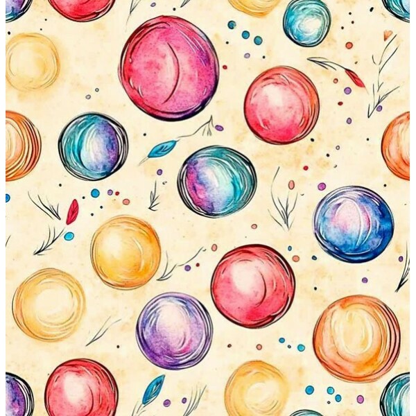 NV25 -TRICOL. COLEÇÃO PETALAS E POESIA - BOLAS - 100% ALGODÃO 02002/001