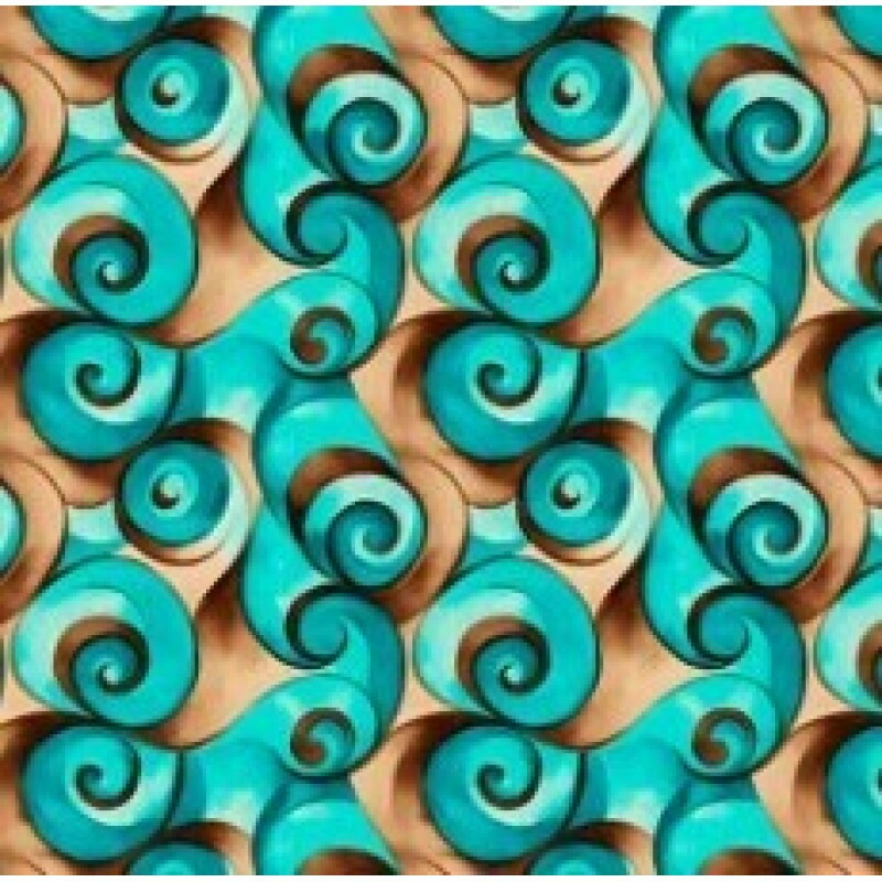 OT25 - TRICOL. COLEÇÃO TURQUOISE - ONDAS - 100% ALGODÃO 02010/001