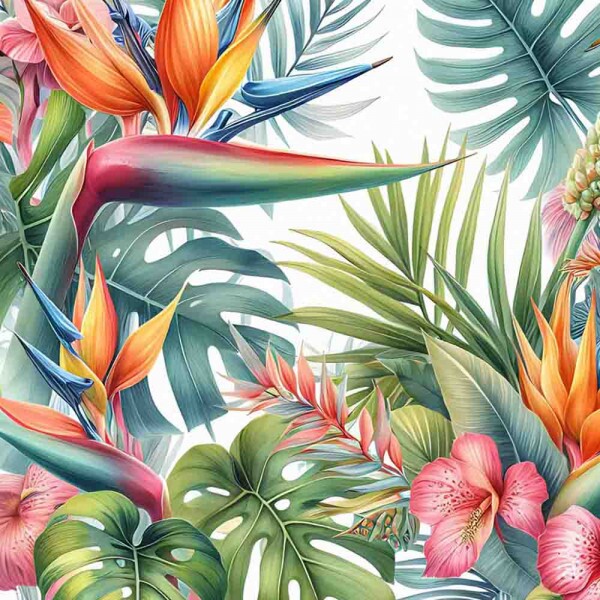 ST25 - SARJA DIGITAL HIDRORREPELENTE - STRELITZIA GRANDE - 100% ALGODÃO 01872/001