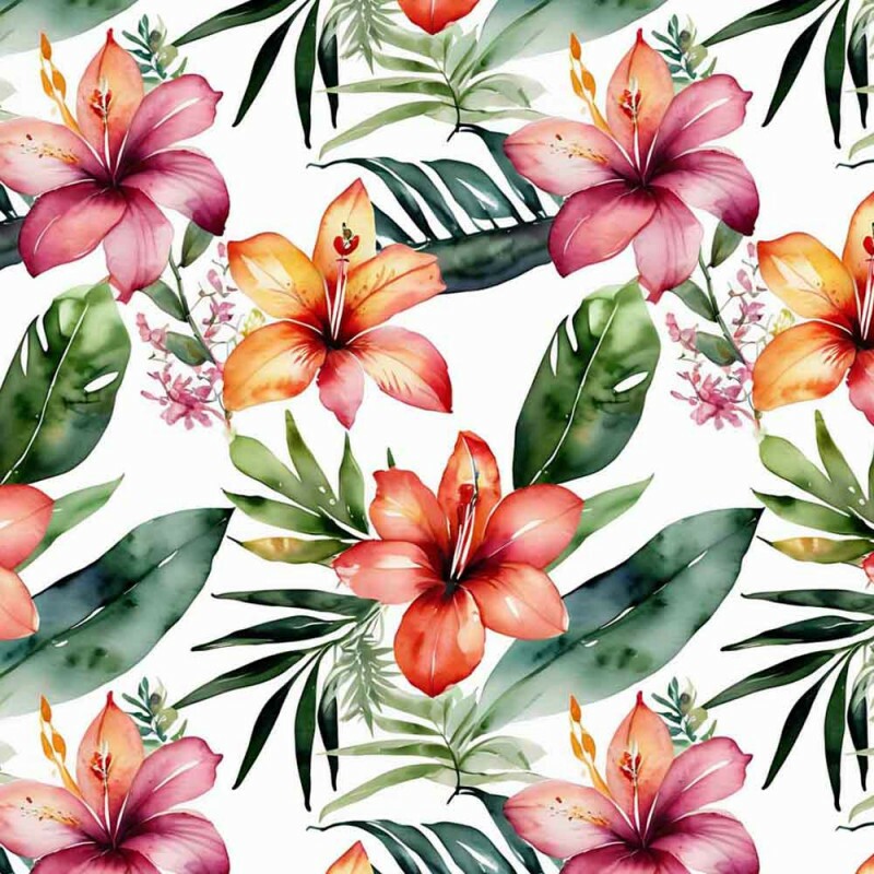 BS - TRICOL. COLEÇÃO TROPICAL - HIBISCO FUNDO CLARO - 100% ALGODÃO 01877/001 BS - TRICOL. COLEÇÃO TROPICAL - HIBISCO FUNDO CLARO - 100% ALGODÃO 01877/001