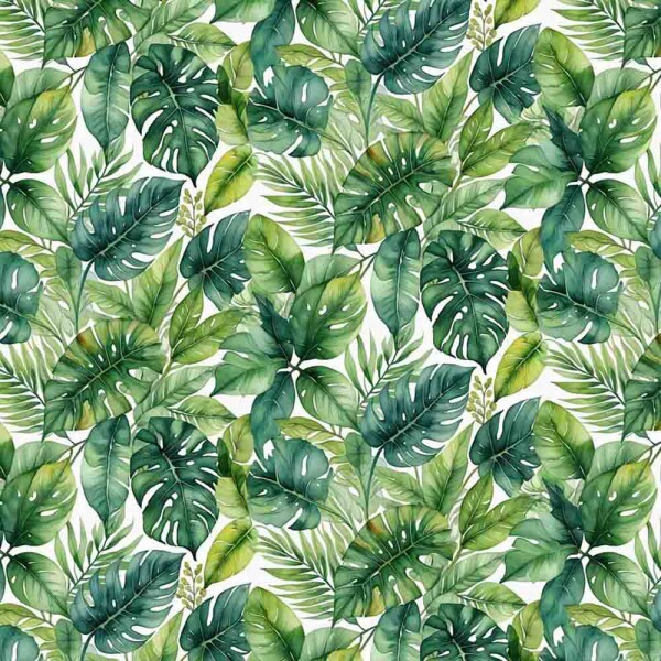 ST25 - TRICOL. COLEÇÃO TROPICAL - FOLHAGEM FUNDO CLARO - 100% ALGODÃO 01876/001