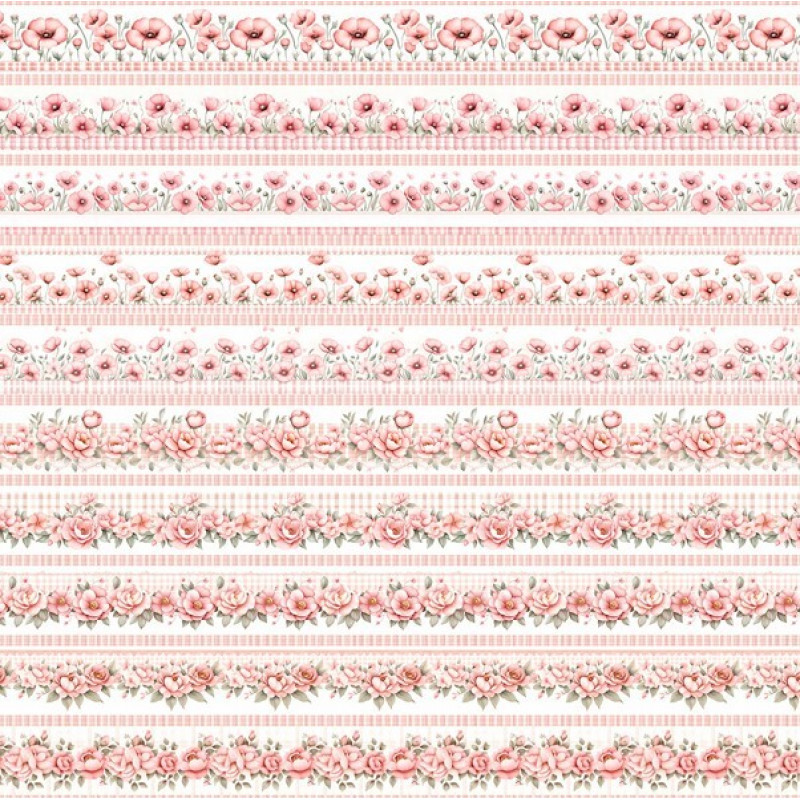 ST25 - TRICOL. COLEÇÃO BARRADOS PEONEIS - ROSAS - 100% ALGODÃO 02026/001