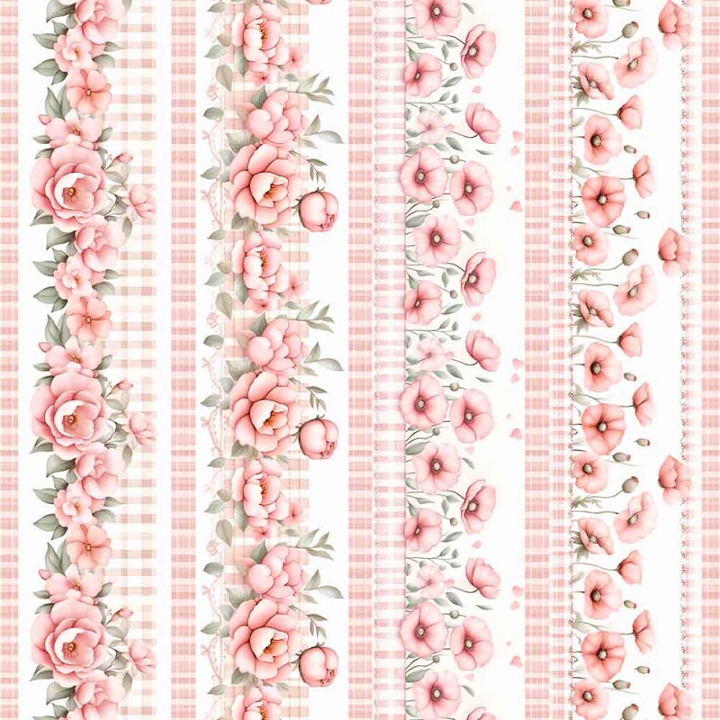 ST25 - TRICOL. COLEÇÃO BARRADOS PEONEIS - ROSAS - 100% ALGODÃO 02026/001 ST25 - TRICOL. COLEÇÃO BARRADOS PEONEIS - ROSAS - 100% ALGODÃO 02026/001