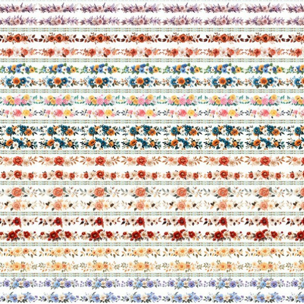 ST25 - TRICOL. COLEÇÃO BARRADOS PEONEIS - FLORAL COLORIDO - 100% ALGODÃO 02022/001