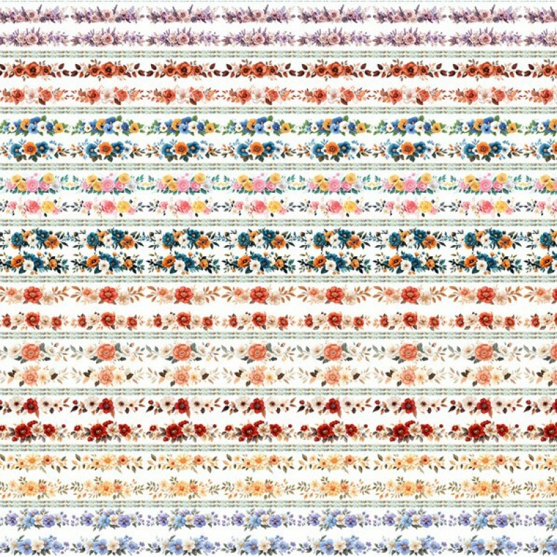 ST25 - TRICOL. COLEÇÃO BARRADOS PEONEIS - FLORAL COLORIDO - 100% ALGODÃO 02022/001