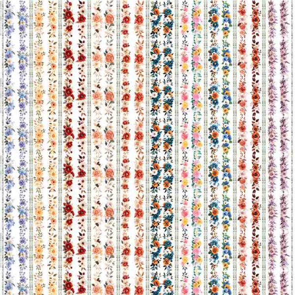 ST25 - TRICOL. COLEÇÃO BARRADOS PEONEIS - FLORAL COLORIDO - 100% ALGODÃO 02022/001