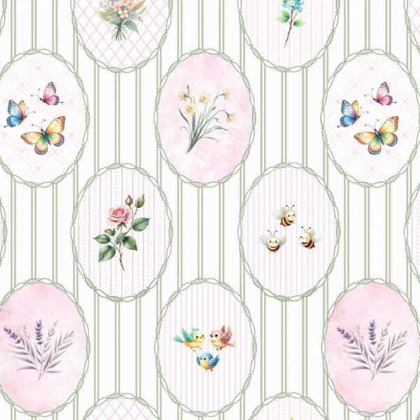 ST25 - TRICOL. COLEÇÃO PROVENCE BABY - MOLDURAS OVAIS - 100% ALGODÃO 02011/001