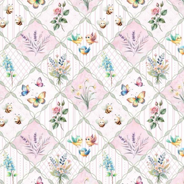 ST25 - TRICOL. COLEÇÃO PROVENCE BABY - TRELIÇAS FLORES E ANIMAIS 100% ALGODÃO 02012/001