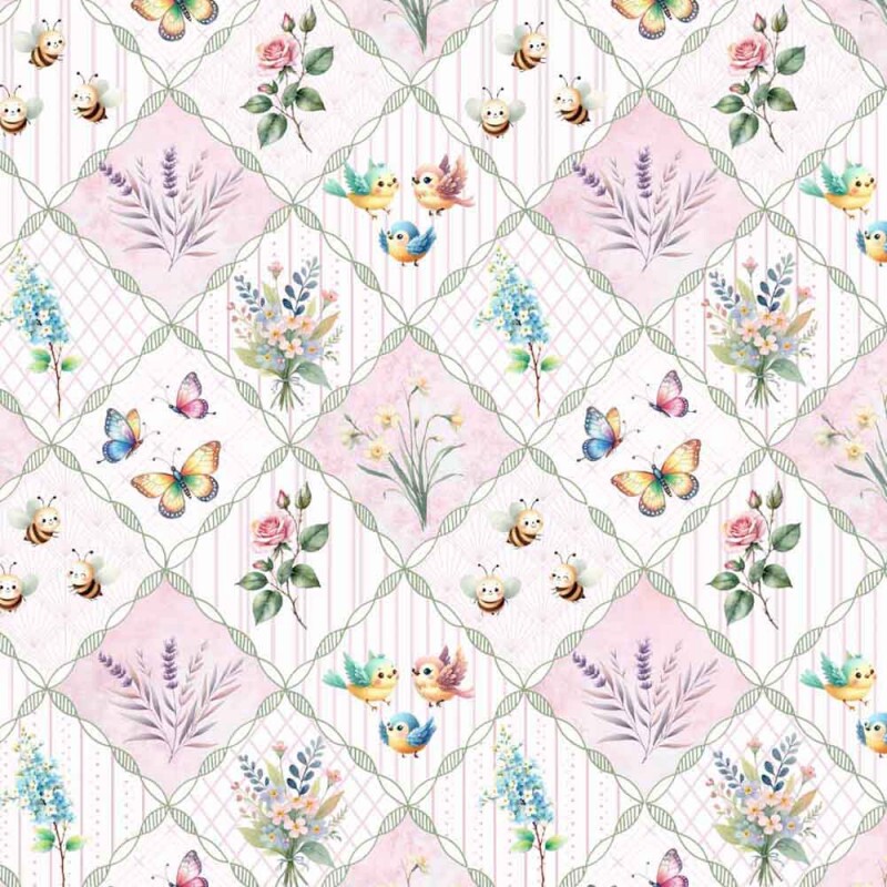 BS - TRICOL. COLEÇÃO PROVENCE BABY - TRELIÇAS FLORES E ANIMAIS 100% ALGODÃO 02012/001 BS - TRICOL. COLEÇÃO PROVENCE BABY - TRELIÇAS FLORES E ANIMAIS 100% ALGODÃO 02012/001