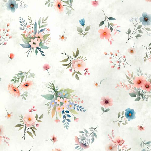 ST25 - TRICOL. COLEÇÃO PROVENCE BABY - FLORAL MENOR FUNDO VERDE 100% ALGODÃO 02016/001