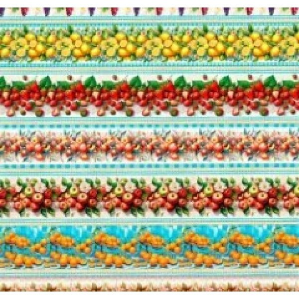 OT25 - TRICOL. COLEÇÃO BARRADOS - FRUTAS - 100% ALGODÃO 02342/001