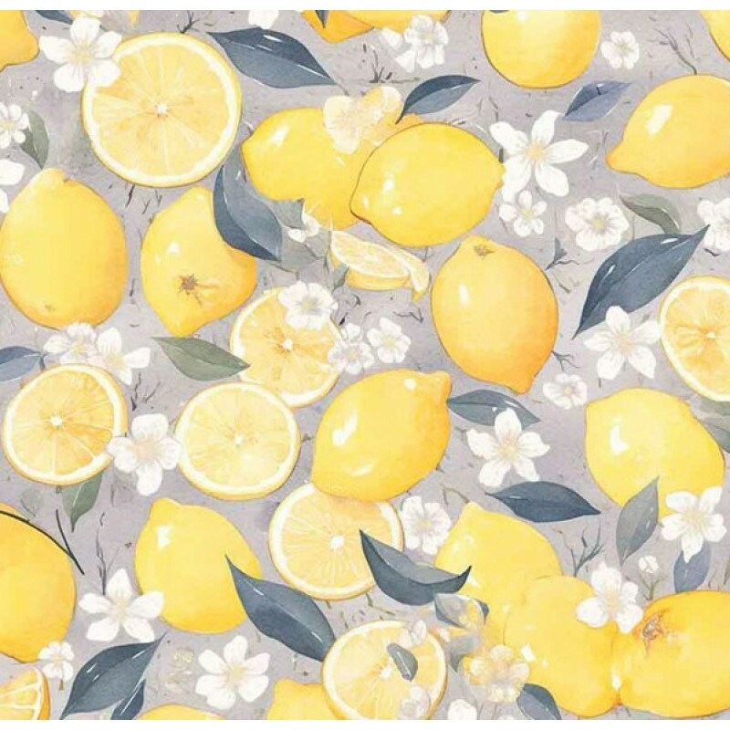 NV25 - TRICOL. COLEÇÃO GREY LEMON - LIMÃO GRANDE COM FLORES - 100% ALGODÃO 03918-001 NV25 - TRICOL. COLEÇÃO GREY LEMON - LIMÃO GRANDE COM FLORES - 100% ALGODÃO 03918-001