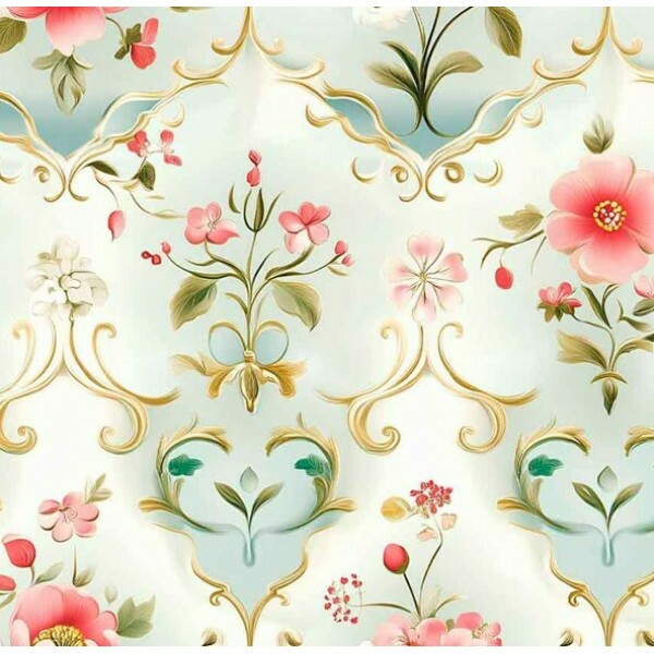 NV25 - TRICOL. COLEÇÃO ENCANTO BARROCO - FLORAL COM CONTORNO - 100% ALGODÃO 04257-001