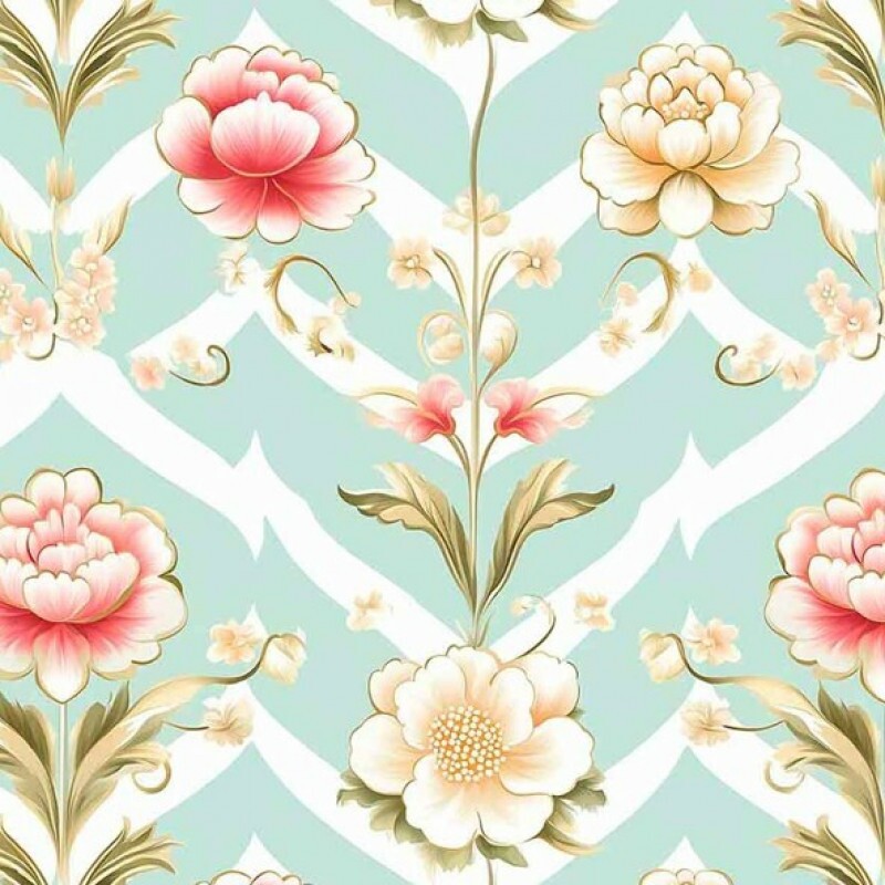 NV25 - TRICOL. COLEÇÃO ENCANTO BARROCO - FLORAL FUNDO CHEVRON - 100% ALGODÃO 04254-001 NV25 - TRICOL. COLEÇÃO ENCANTO BARROCO - FLORAL FUNDO CHEVRON - 100% ALGODÃO 04254-001