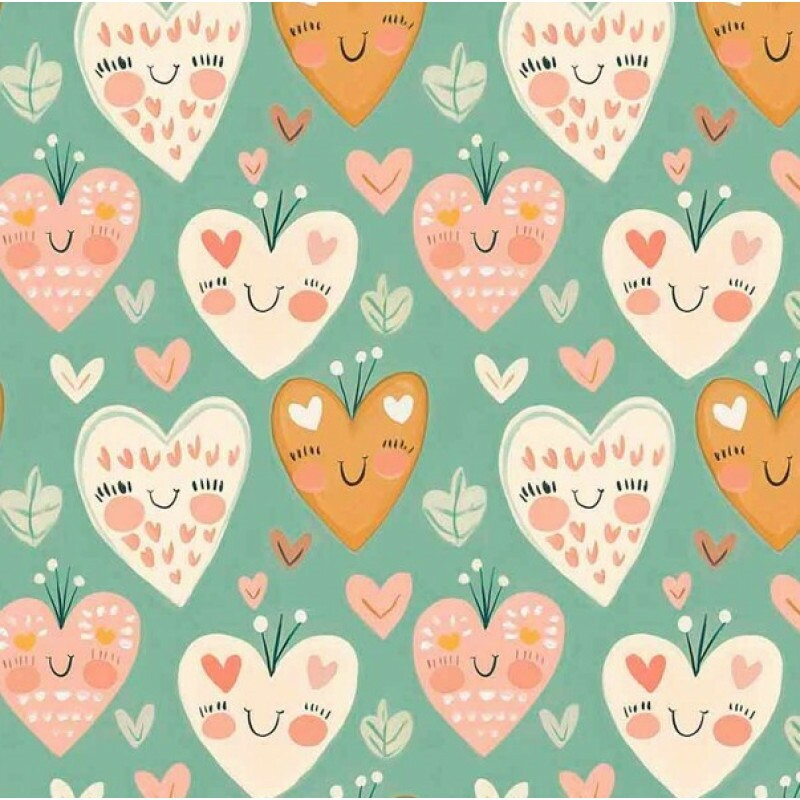 NV25 - TRICOL. COLEÇÃO BRINCADEIRA NO CAMPO - CORAÇÕES - 100% ALGODÃO 04247-001