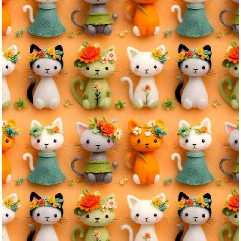 NV25 - TRICOL. COLEÇÃO GIRLS AND PUPPIES - GATOS - 100% ALGODÃO 04726-001 NV25 - TRICOL. COLEÇÃO GIRLS AND PUPPIES - GATOS - 100% ALGODÃO 04726-001