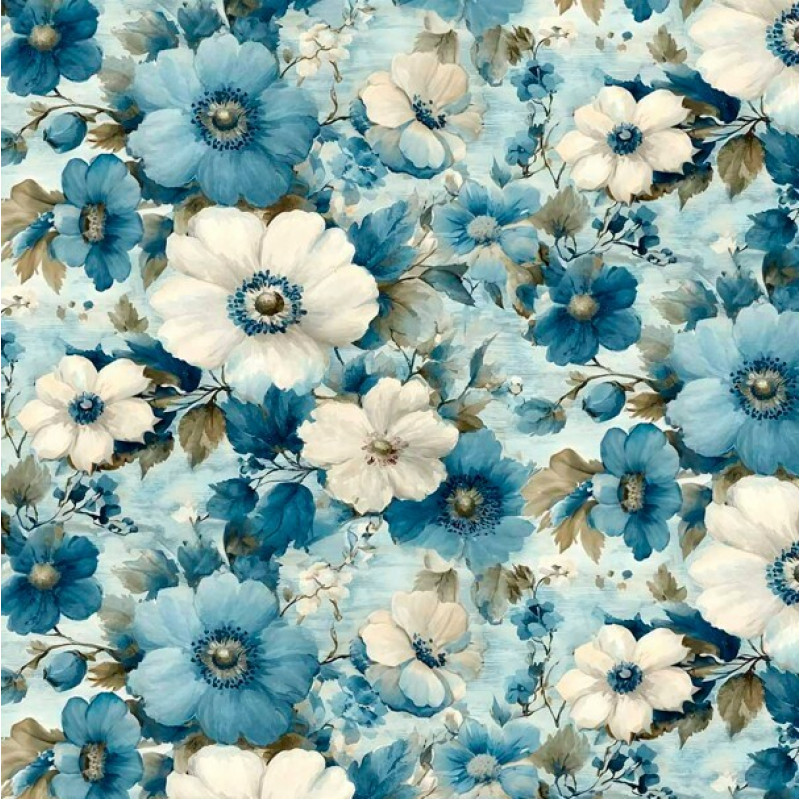 JA26 - TRICOL. COLEÇÃO LE BLEU - FLORAL MAIOR CHEIO - 100% ALGODÃO 05628/001 JA26 - TRICOL. COLEÇÃO LE BLEU - FLORAL MAIOR CHEIO - 100% ALGODÃO 05628/001