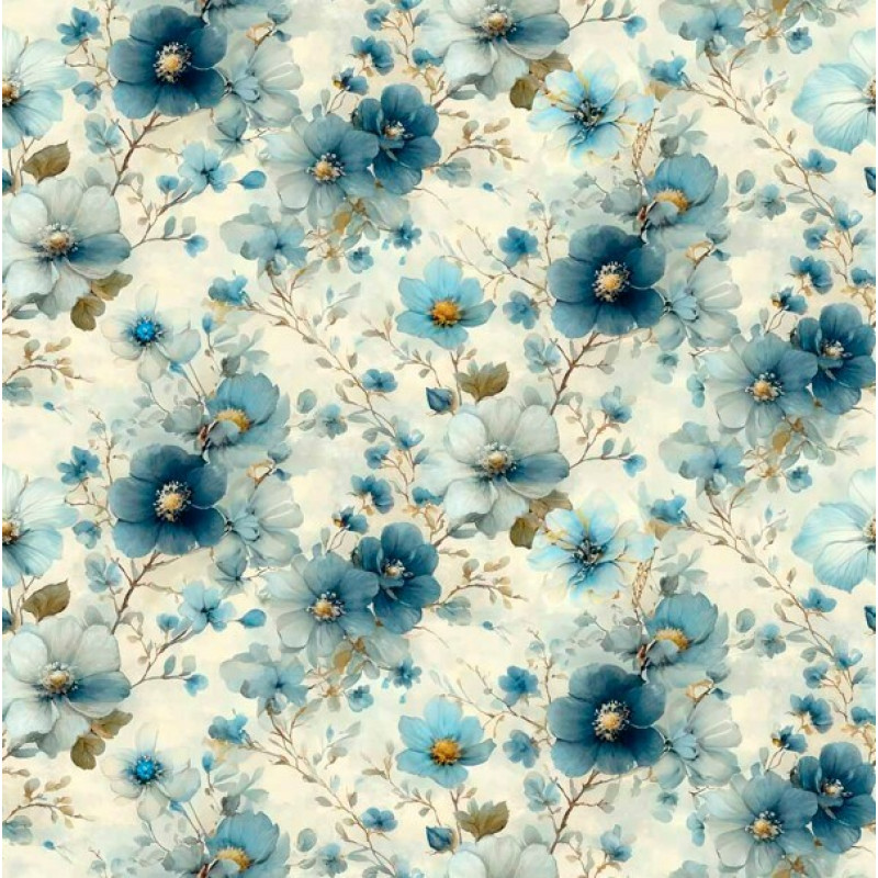 JA26 - TRICOL. COLEÇÃO LE BLEU - FLORAL MENOR FUNDO BEGE - 100% ALGODÃO - 05627/001 JA26 - TRICOL. COLEÇÃO LE BLEU - FLORAL MENOR FUNDO BEGE - 100% ALGODÃO - 05627/001