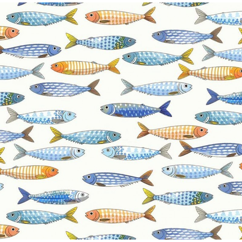 NV25 - TRICOLINE -  COLEÇÃO SARDINHAS - SARDINHAS COLORIDAS -  100% ALGODÃO - A0246-001