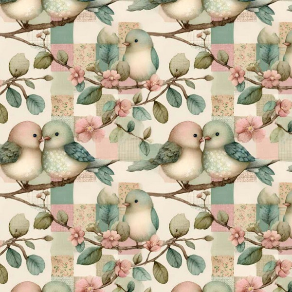 JA26 - TRICOL. COLEÇÃO BIRD PATCH - PASSARINHO PEQUENO - 100% ALGODÃO - A0446-001