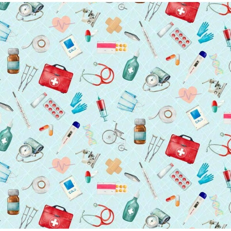 FV26 - TRICOL. COLEÇÃO PROFISSÕES - INSTRUMENTOS DE MÉDICOS - 100% ALGODÃO - A0885-001