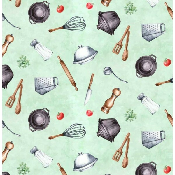 FV26 - TRICOL. COLEÇÃO PROFISSÕES - UTENSÍLIOS AFASTADOS - 100% ALGODÃO - A0887-001