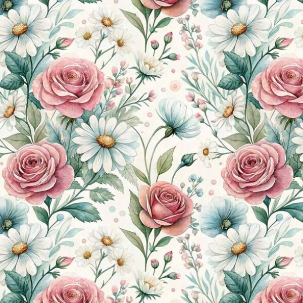 FV26 - TRICOL. COLEÇÃO FLORICULTURA - ROSAS - 100% ALGODÃO