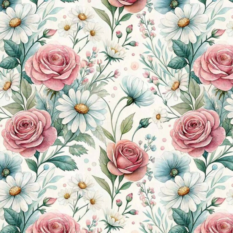 FV26 - TRICOL. COLEÇÃO FLORICULTURA - ROSAS - 100% ALGODÃO