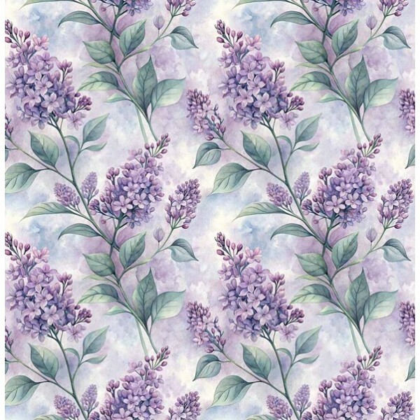 FV26 - TRICOL. COLEÇÃO FLORICULTURA - LAVANDAS - 100% ALGODÃO