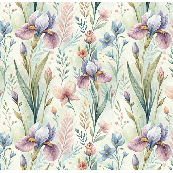 FV26 - TRICOL. COLEÇÃO FLORICULTURA - IRIS - 100% ALGODÃO