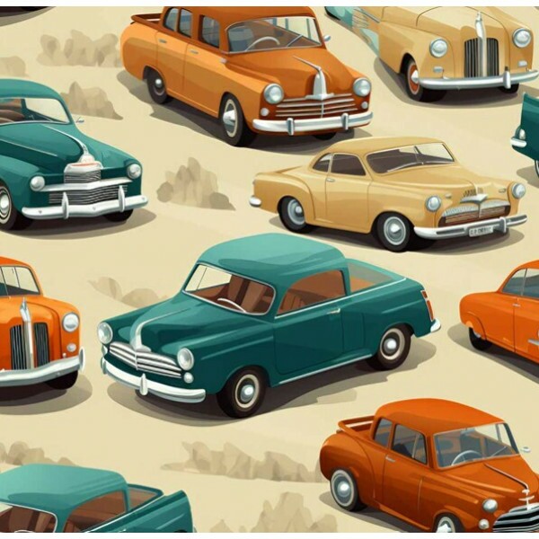 FV26 - TRICOL. COLEÇÃO OLD CAR - CARROS MEDIOS - 100% ALGODÃO - A0793-001