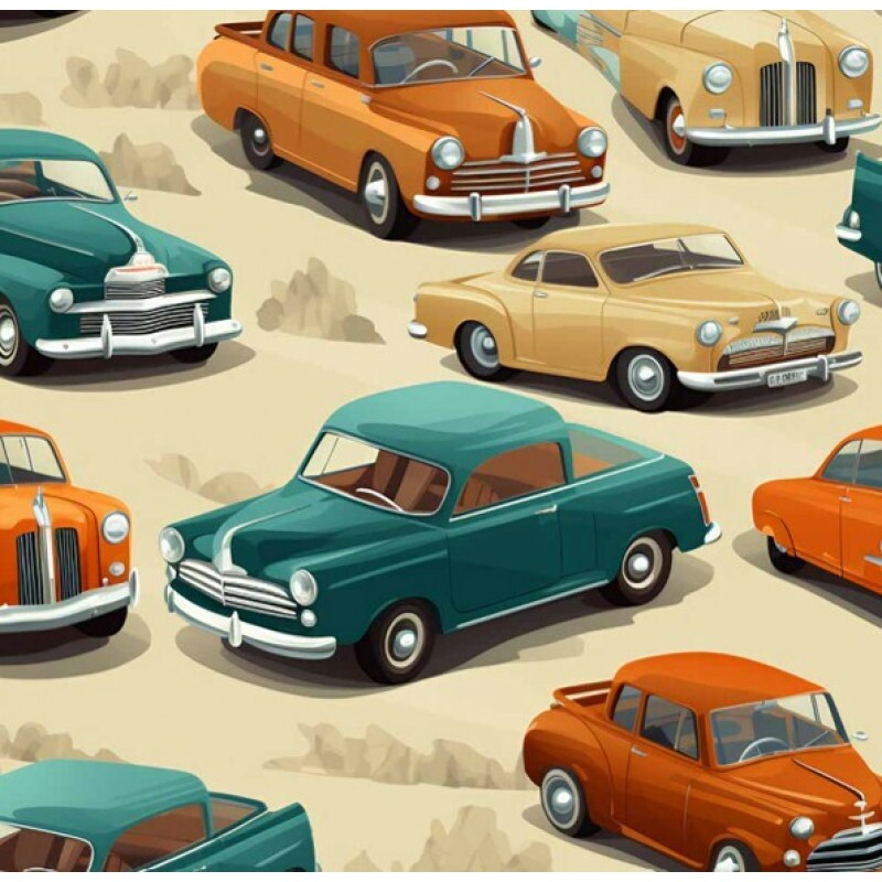 FV26 - TRICOL. COLEÇÃO OLD CAR - CARROS MEDIOS - 100% ALGODÃO - A0793-001