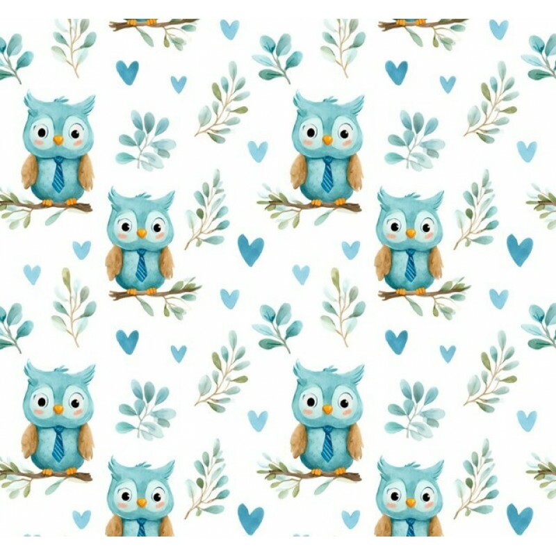 MR26 - TRICOL. COLEÇÃO CORUJICES - CASAL DE GRAVATA - 100% ALGODÃO - A1187-001