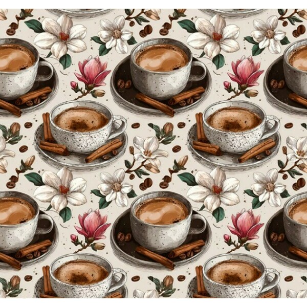 MR26 - TRICOL. COLEÇÃO CAFÉ COM CANELA - XÍCARAS MAIORES - 100% ALGODÃO - A1152-001