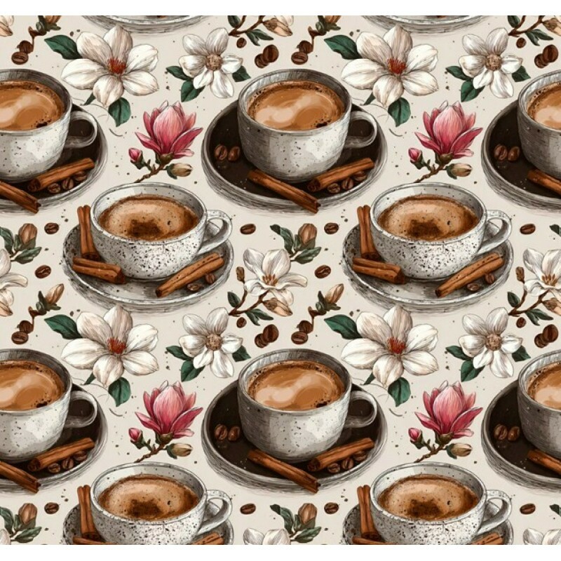 MR26 - TRICOL. COLEÇÃO CAFÉ COM CANELA - XÍCARAS MAIORES - 100% ALGODÃO - A1152-001