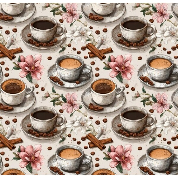 MR26 - TRICOL. COLEÇÃO CAFÉ COM CANELA - XÍCARAS MENORES - 100% ALGODÃO - A1151-001