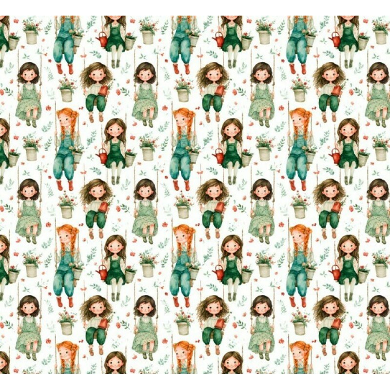 MR26 - TRICOL. COLEÇÃO CUTE GIRLS - MENINAS NO BALANÇO - 100% ALGODÃO