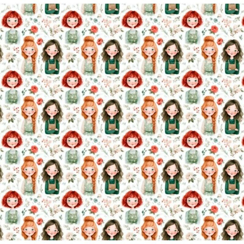 MR26 - TRICOL. COLEÇÃO CUTE GIRLS - MENINAS E FLORES - 100% ALGODÃO