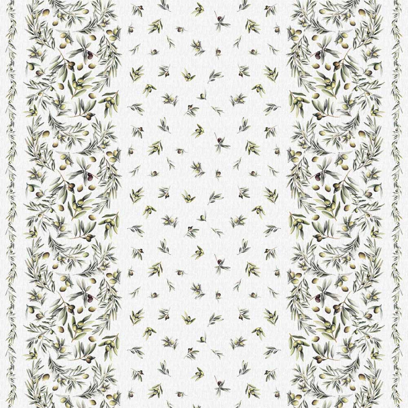 AB26 - SARJA HIDRORREPELENTE COLEÇÃO OLIVA - BARRADO AZEITONAS - 100% ALGODÃO - A2526-001