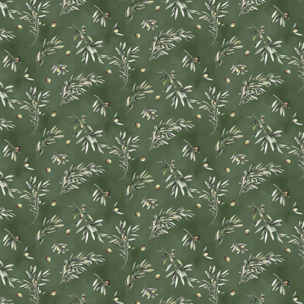 AB26 - TRICOL. COLEÇÃO OLIVA - AZEITONAS FUNDO VERDE - 100% ALGODÃO - A2528-001