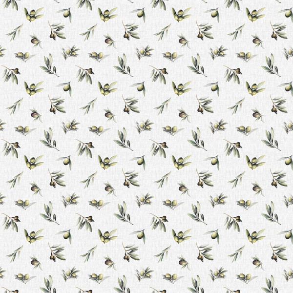 AB26 - TRICOL. COLEÇÃO OLIVA - AZEITONAS FUNDO BRANCO - 100% ALGODÃO - A2527-001