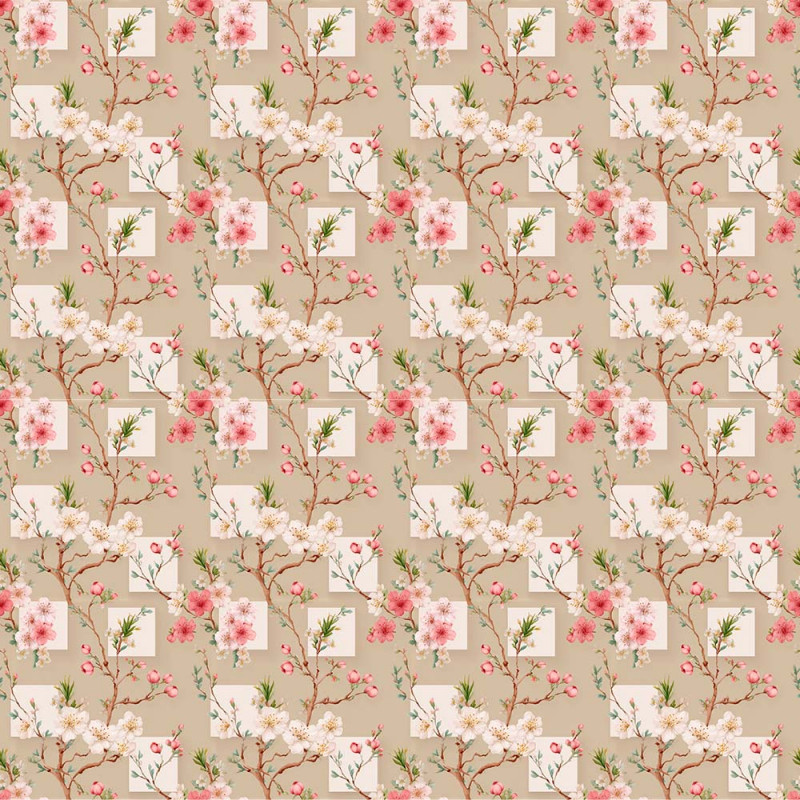 AB26 - TRICOL. COLEÇÃO BELLE JARDIN - FLORAL MENOR COM GALHOS - 100% ALGODÃO - A2553-001