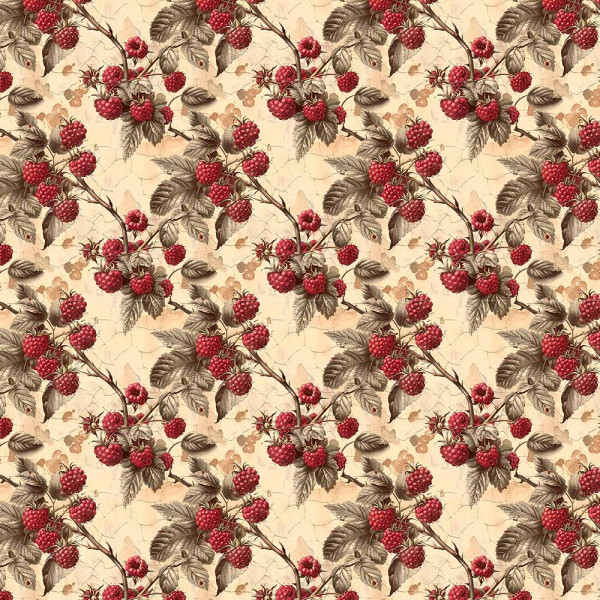 AB26 - TRICOL. COLEÇÃO VINTAGE FRUITS - FRAMBOESA - 100% ALGODÃO - A2639-001