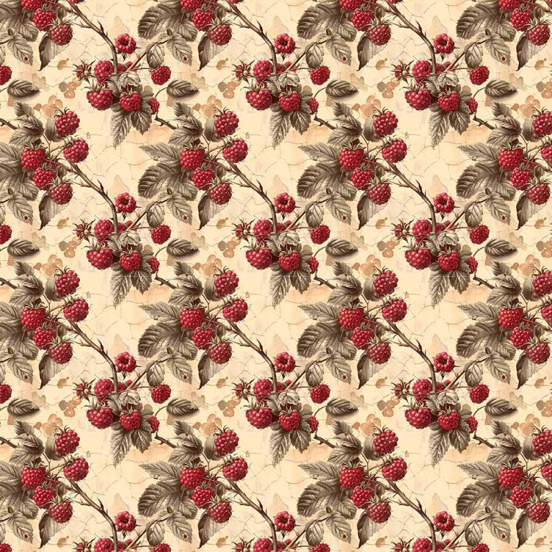 AB26 - TRICOL. COLEÇÃO VINTAGE FRUITS - FRAMBOESA - 100% ALGODÃO - A2639-001