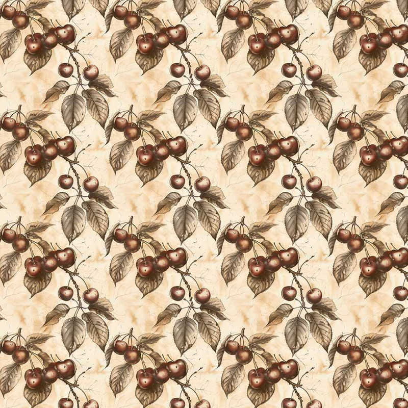 AB26 - TRICOL. COLEÇÃO VINTAGE FRUITS - CEREJA - 100% ALGODÃO - A2640-001